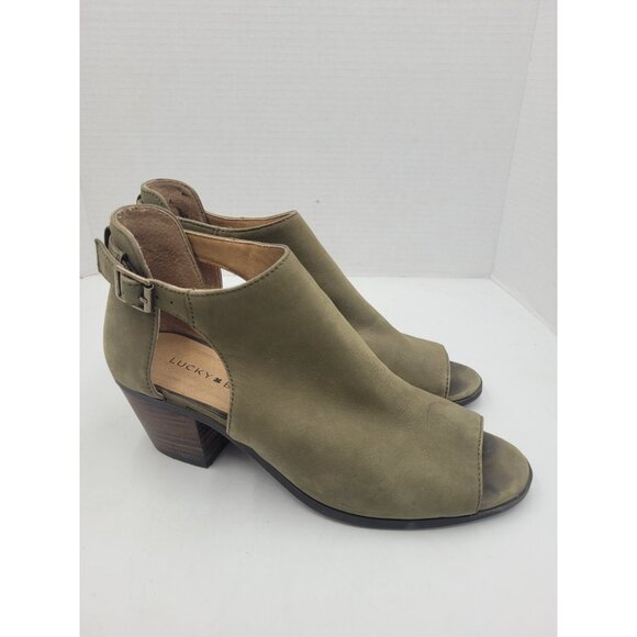 Lucky Brand Platform Heels Size 9 39 Green Suede Strap Shoes with Wooden  Heels - Picture 8 of 14